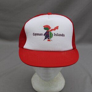 Vintage Screened Trucker Hat - Cayman Island Turtle Graphic - Adult Snapback